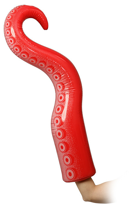 scaby:  wickedclothes:  Inflatable Tentacle Arm Use an Inflatable Tentacle Arm or two to improve the happiness level of any board meeting, staff team-building exercise, car pool, birthday party, first meeting with future in-laws, the uses are endless!