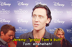 daaroncrissveit:  crxstalship-blog: …meanwhile Jeremy just stands there chucking  THIS IS A DISNEY INTERVIEW 