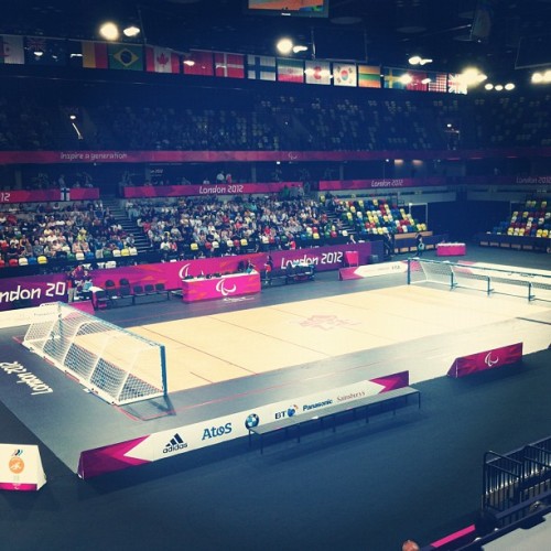 mattmarchant: GoalBall semis! More interesting than it sounds! #london2012 #paralympics (Taken with 