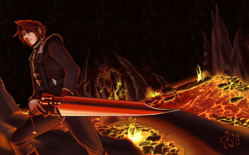thedarkmelody:  Squall Leonhart and Ifrit