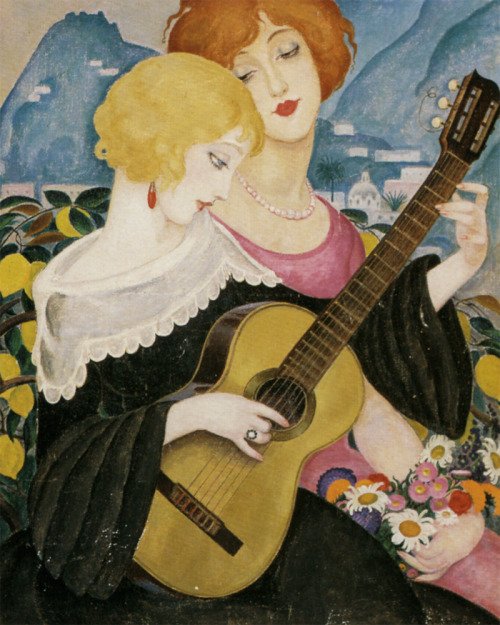 artshers:  Gerda Wegener - Air de Capri 1923  Jej spojrzenie. 