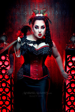 kerosenedeluxe:  ‘SIN’   Photographer: Aesthetic Alchemy Model: Me:) (Kerosene Deluxe) Corset: Sweet Carousel Corsetry Head/Shoulder piece: Deathglam Couture