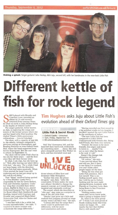 Spotted this in the Oxford Times yesterday. Looks like this gig next week is going to be a stormer.