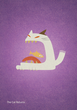 thepinkberry:  my last minimalist poster! my fave out of 5. Meeeeow!  mutaof the cat returns :) 