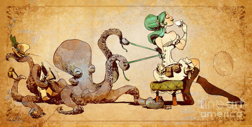 brainnsss-nom:  blueiswrongforroses:  tentaclesislove:  Otto and Victoria. Domesticated octopus by Brian Kesinger.  These are so lovely. Now I want a pet Octopus. Tumblr does odd things to a lady.  See Caroline? They’d make great pets! And it’s not