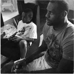 fuckyealebronjames:  LeBron &amp; LeBron Jr. father &amp; son time !