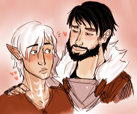 I cANNOT WITH FENRIS’S ARMOR TONIGHT so he is getting a simple shirt  k so wanted to doodle these cuties for a change c: