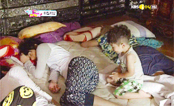 wooyoung:  sleeping!b1a4 | the kids waking them up later 