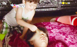 wooyoung:  sleeping!b1a4 | the kids waking them up later 