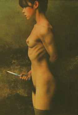 sexandbrains:  Jan SaudekThe Knife, 1987 (Figured I’d post another Saudek scan since the first one got almost a hundred notes.)