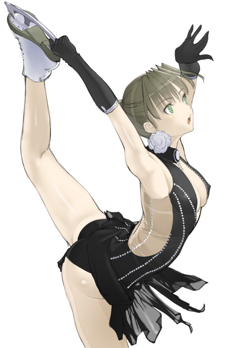 shy-azusa: armpits bangs brown hair center opening character request elbow gloves flower gloves gree
