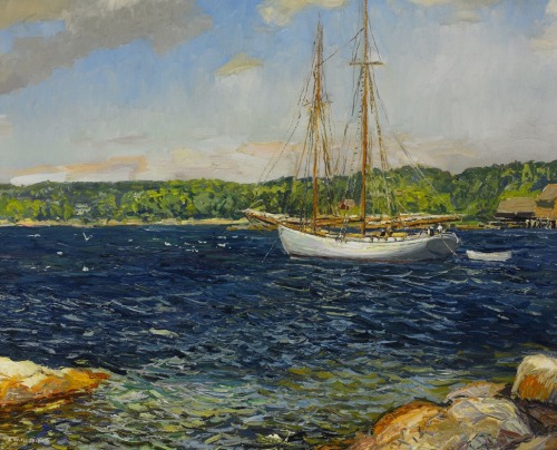 poboh:The Bowdoin, Monhegan Island, Edward Willis Redfield. American Impressionist Painter (1869 - 1