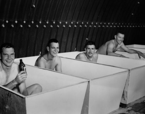 operationbarbarossa:  After a hot shower, pilots of the 7th Fighter Command soak for ten minutes in 