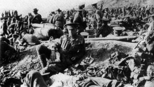 Medical unit unloads at Anzac cove.