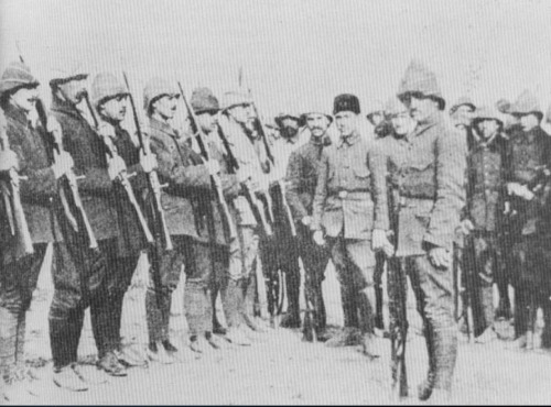 Turkish troops under review.