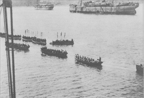 The initial landing at Gallipoli, April 25th.