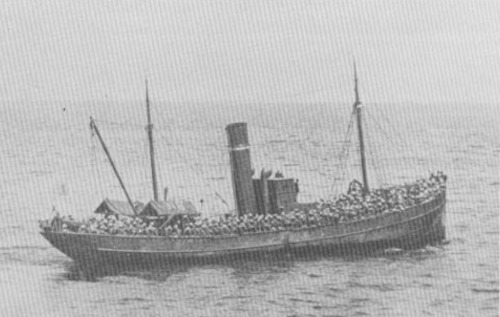 With not enough proper landing ships trawlers such as this one were pressed into service to transpor