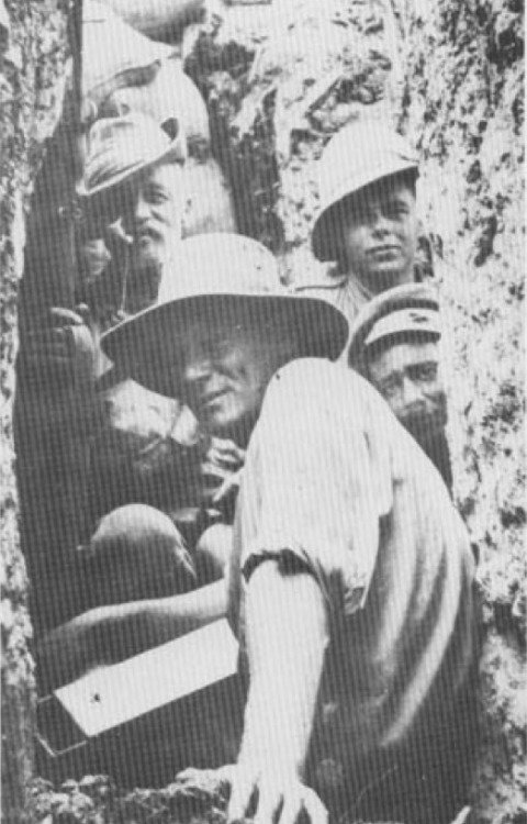 Australian trench on Walker’s Ridge. The the soldier in the front and the older soldier in the