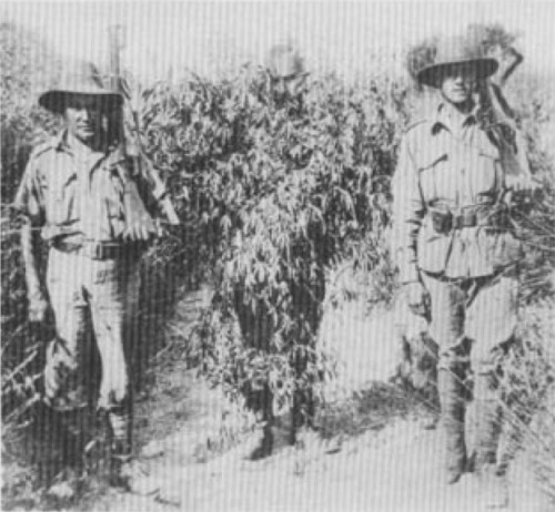 A captured Turkish sniper in an old school ghillie suit.