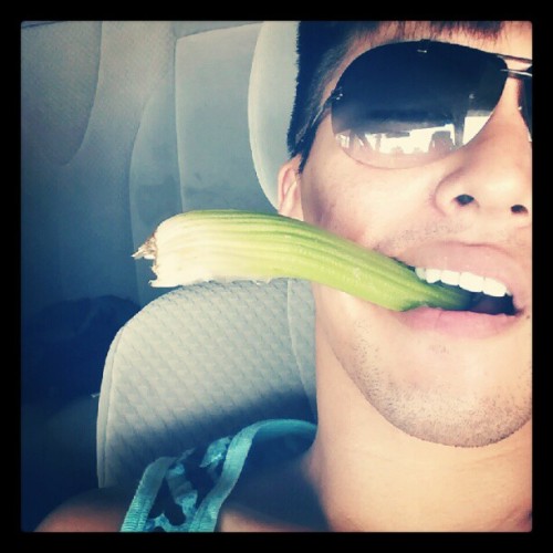 We can do some celery today. #food #lunch #dinner #linner #greens #car #sunglasses #sandiego (Taken with Instagram at Fashion Valley)