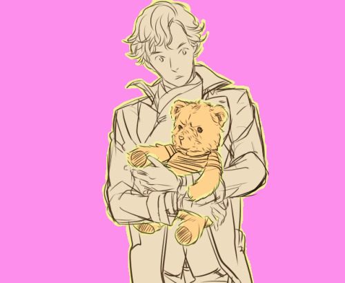 Headcanon: BBC Sherlock has a bear named Toby,instead of a sniffer dog like in the canon. Dying from