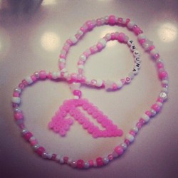 anjunabagels:  just finished making this #anjunabeats kandi necklace &lt;3 #kandi #anjunadeep #aboveandbeyond #anjuna #anjunalove #kawaii (Taken with Instagram)