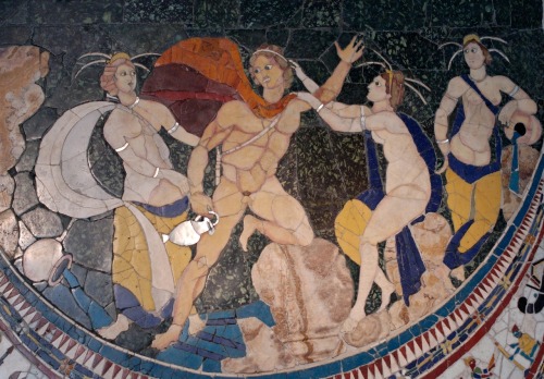 ancientart: Opus sectile panel with the Rape of Hylas by the Nymphs. Roman artwork, first half of th