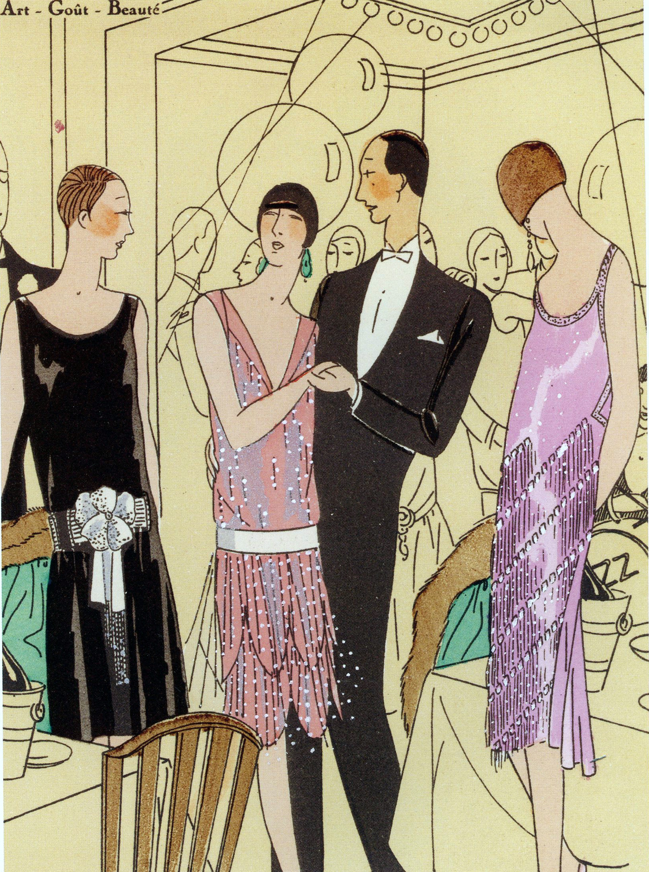 tender-isthe-night:  Unknown artist - Smart Party Guests wearing design by Paul Poiret,