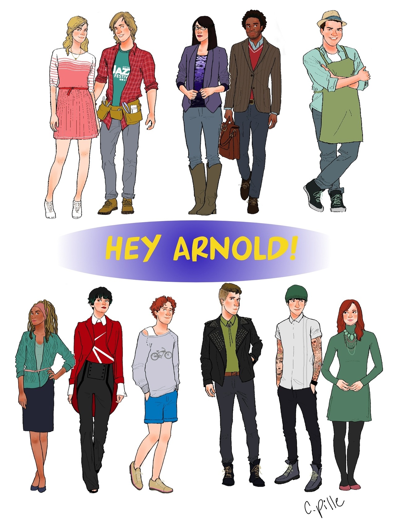 mizbingley:  anodetomaybe:  celestedoodles:  Hey Arnold kids grown up and in their