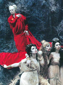 audacis:  “Type O Behavior”, Vanity Fair, December 1992, Gary Oldman with Michaela Bercu, Monica Bellucci &amp; Florina Kendrick, photographed by Helmut Newton. 