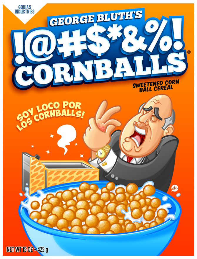George Bluth’s !@#$%&*! Cornballs Cereal by Jon Defreest
Facebook • Twitter