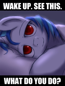 asksweetmemory:  incursu:     um… How…  Scream , theres a horse in my bed…with fucking red eyes. Dat shit wants to bite into my neck or face and steal my blood , soul and eat my skin. I’d then summon satan to come and take this scary creature