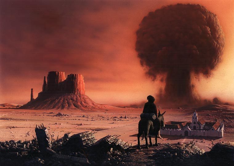 lifesergic-mithra:  a canticle for liebowitz by peter elson  god! his art goes well