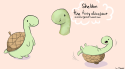 sebastienmillon:  pleatedjeans:  Sheldon the Tiny Dinosaur by amburgered FOLLOW AMBURGERED ON TUMBLR I just found amburgered because I’ve been looking for new web comics and artists to follow. If you know of any other great comics/artists that I may