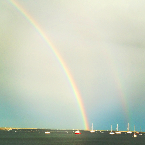 A full rainbow in Provincetown.