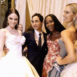 modelspersonal:  coco rocha, naomi campbell and karolina kurkova from “the face” with zac posen after zac posen’s ss13 nyfw show