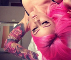 jennyisbold:  #pinkhair &amp; #tattoos   my obsession