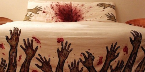 The Horror Zombie Bedding collection ($35) from Etsy seller Melissa Christie http://melissa-christie