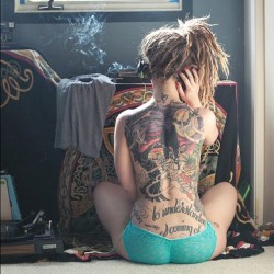 ladiedays:  #girl #with #tattoos #ass #beautiful