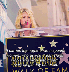 lgxs:  Part of Shakira’s acceptance speach for her star on Hollywood’s path of fame. 