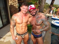 alexsandersbitch:  Alex Freitas and Mitchell Rock at the Pool party yesterday.
