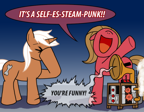 askpun:  Lefty Lucy isn’t the only inventor in Ponyville! Check out this fantastic morale device I created! Results have been… mixed. If you’d like to go see a pony who can actually invent for a living, check out Ask Lefty Lucy! Artwork by AniRichieScript