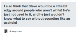 Scarletwitchery:  Greatbriton:  Superfamily-Texts:  I Think Steve Would Be Edgy Around