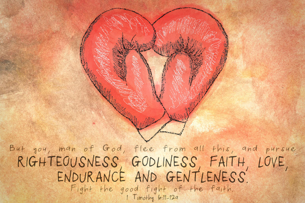 “But you, man of God, flee from all this, and pursue righteousness, godliness, faith, love, endurance and gentleness. Fight the good fight of the faith. Take hold of the eternal life to which you were called when you made your good confession in the...