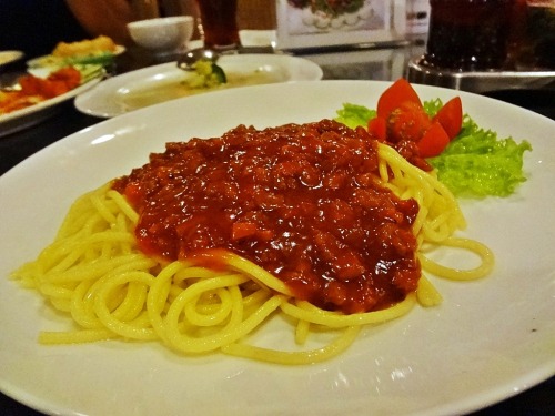 Spaghetti bolognaise — at Dharma Kitchen