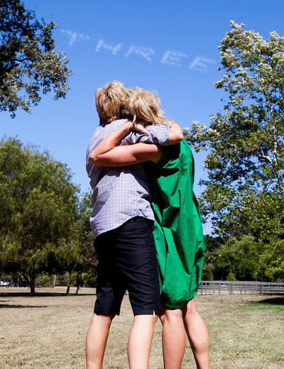 cliterference:  liquorinthefront:  Every year, Ellen and Portia celebrate their anniversary with a little sky writing. Too cute.  Did anyone else notice that they are wearing the exact same outfits in the first picture and the last picture? 