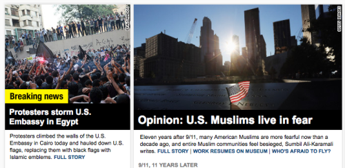 Interesting dichotomy with the CNN.com headlines today.
“ [sent via webattic.]
”