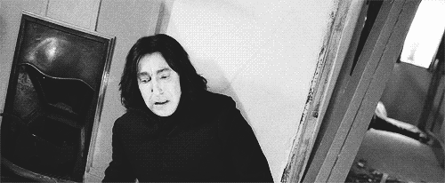 smoke-like-white-horses:  whenever i see snape cry, i automatically get tears in my eyes and want to weep. whether its a gif, a still photo, reading it in the book or seeing it on dvd playback.. i simply cannot stand it. i love severus snape.  