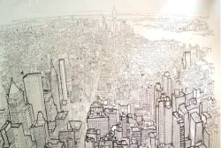 minusmanhattan:  Check out this awesome timelapse of artist Patrick Vale drawing the view of the Manhattan skyline from the Empire State Building.   Park