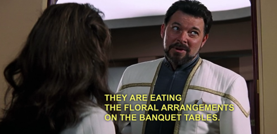 Riker on vegetarians.